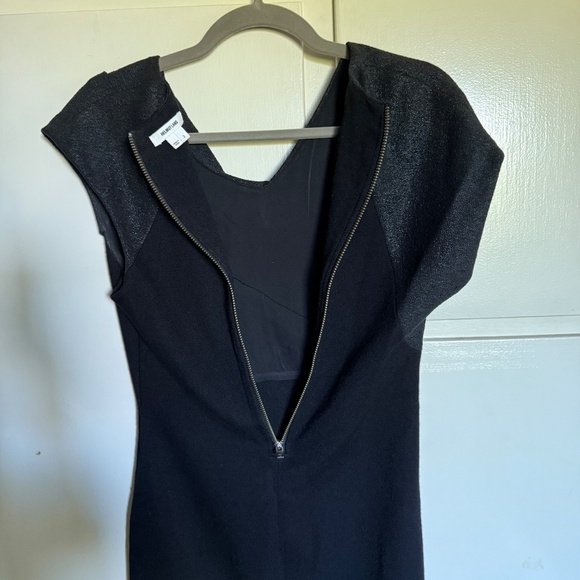 Helmut‎ Lang Black Wool Asymmetrical Dress Size 2 LBD - Picture 8 of 11